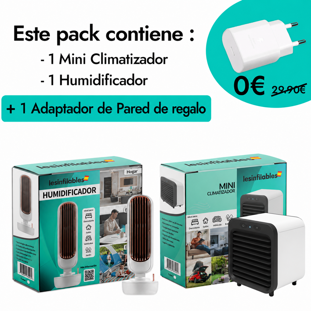 Pack Mini Aire Acondicionado + Nebulizador (+ 1 REGALO)