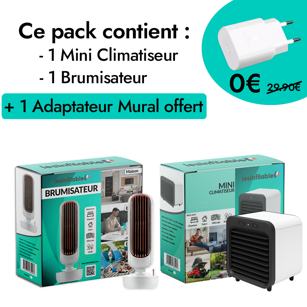Pack Mini Climatiseur + Brumisateur (+ 1 CADEAU)