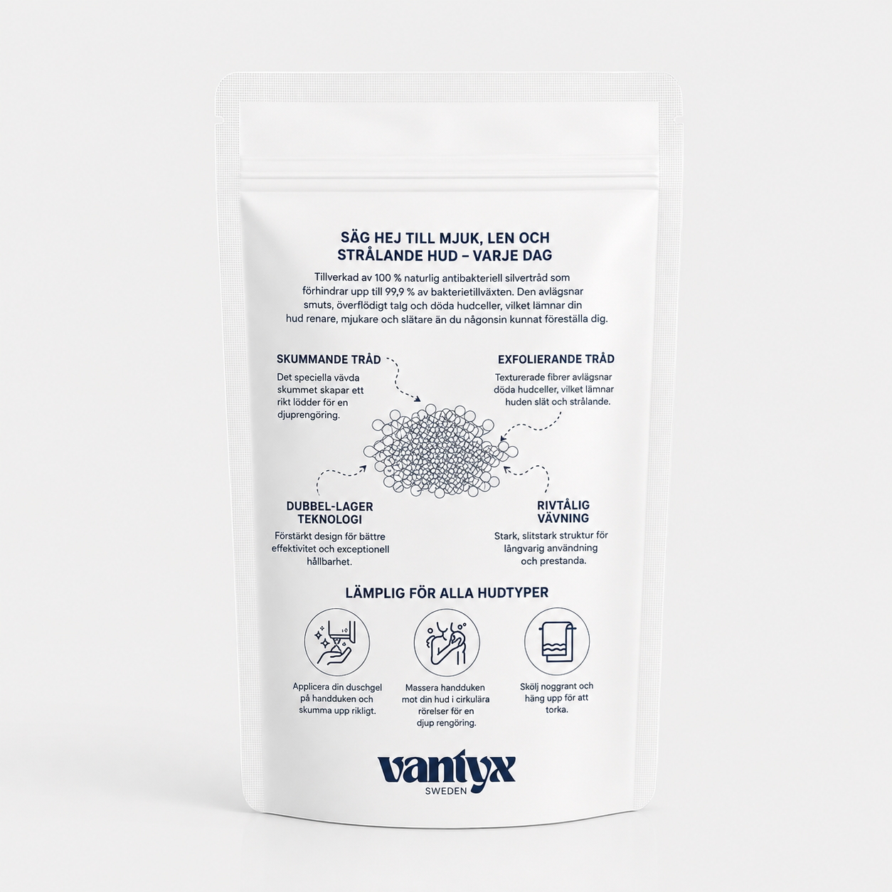 Exfolierande Duschhandduk Vantyx™